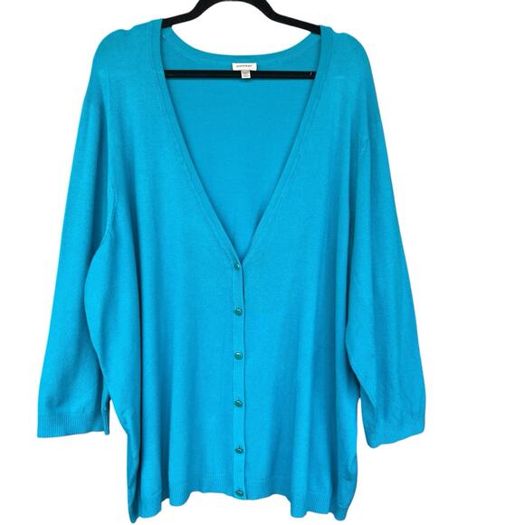 Avenue Womens Cardigan Sweater 26/28 Button Up Rayon Blend Long Sleeve Stretch - Picture 1 of 9
